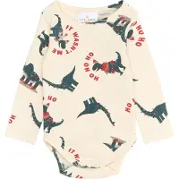 The New Siblings Body I/e - Rib - TnsbHoliday - Gardenia Dino - - 1 år (80) - Langermet Body