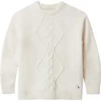 Calvin Klein Genser - Polyester stoff/Ull - Fluffy - Hvitkappegr - - 16 år (176) - Genser