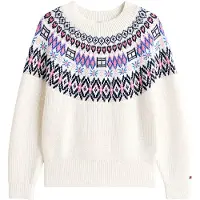 Tommy Hilfiger Genser - Strikk - Ivory Silke - - 10 år (140) - Genser