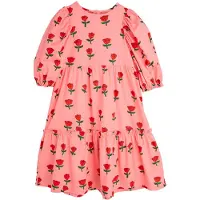 Mini Rodini Kjole - Roses AOP Puff - Rosa - - 80/86 - Kjole