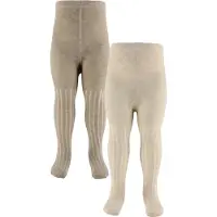 Minymo Strømpebukser - 2-pack - Rib - Noos - Sølv Minkmelert - - 80/86 - Strømpebukser
