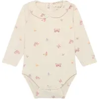 Fixoni Body I/e - Bleket Mauve m. Sommerfugler - - 62 - Langermet Body