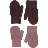 CeLaVi Votter - Ull/Polyester stoff - 2-pack - Rose Brown m. Gli - - 3-6 år (98-116) - Votter