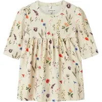 Name it Kjole - NbfLuxa - Peyote-melange m. Blomster - - 56 - Kjole