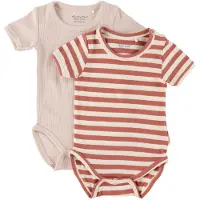 Minymo Bodyer k/e - 2-pack - Kløft Rose - - 1 år (80) - Kortermet body
