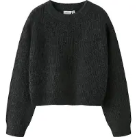 Name it Genser - Strikk - NkfHolly - Bokseaktig - Mørkegrå Meler - - 7-8 år (122-128) - Genser