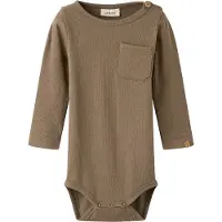 Lil´ Atelier Lil' Atelier Body I/e - Rib - Nbmlago - Slim - Shittake - - 74 - Langermet Body