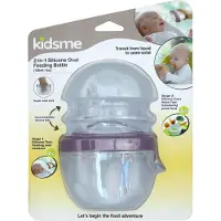 Kidsme Babyflaske/Food Feeder - 2-I-1 - 150 ml - Silikon - Plum - - OneSize - Babyflaske