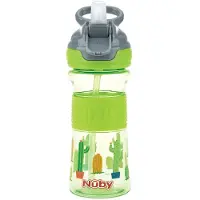 Nuby Drikkeflaske m. Sugerør - 360 ml - Grønn - - OneSize - Drikkeflaske