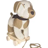 Smallstuff Leker på hjul - Hund - 30x30 cm - Off White/Nature - - OneSize - Leker på hjul