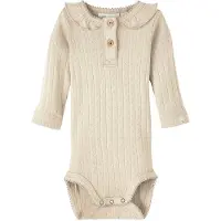 Lil´ Atelier Lil' Atelier Body I/e - Noos - NbfRachel - Tåke m. Hullmønster - - 74 - Langermet Body