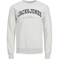 Jack & Jones Collegegenser - JjeCaleb - White Melering - - 8 år (128) - Collegegenser