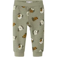 Name it Joggebukser - Vaffelstoff - NbmTimm - Shadow m. Trykk - - 68 - Joggebukse