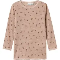 Name it Genser - Ull - Noos - NmfWang - Shadow Grå/Small blomste - - 4 år (104) - Genser