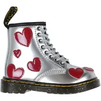 Dr. Martens Støvler - 1460 T - Silver Metallic+Klar rød/patentfa - - 25 - Støvler