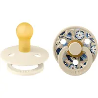 BIBS X Liberty Colour Smokker - 2-pack - Str. 2 - Rund - Ivory M - - 6-18 md - Smokk