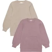 Minymo Collegegenser - 2-pack - Elderberry/Regnværsdag - - 1 år (80) - Collegegenser