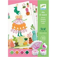 Djeco Frimerkesett - Mix &amp; Match - Blomsterjenter - - OneSize - Kreativt leker