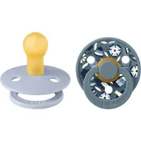 BIBS X Liberty Colour Smokker - 2-pack - Str. 1 - Rund - Dusty B - - 0-6 md - Smokk