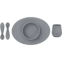 Ezpz Spisesett - Silikon - 4 Deler - Grå - - OneSize - Spisesett