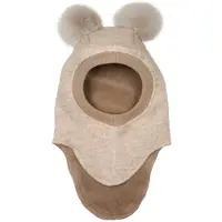 Huttelihut Balaclava - Ull/Bomull - 2-lags - BIG Bear - Sand Meg - - 2-4 år (92-104) - Balaclava - dobbel
