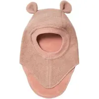 Huttelihut Balaclava - Ull/Bomull - 2-lags - Plys - Rose Melange - - 4-6 år (104-116) - Balaclava - dobbel