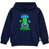 Lego Wear Hettegenser - LWSaku - Dark Navy m. Alien - - 3 år (98) - Hettegenser