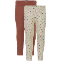 Minymo Leggings - 2-pack - Gjennomsiktig Bliss/Brun - - 1 år (80) - Leggings