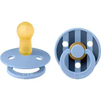 BIBS Colour Smokker - 2-pack - Str. 2 - Rund - Sky Blue/Steel Bl - - 6-18 md - Smokk