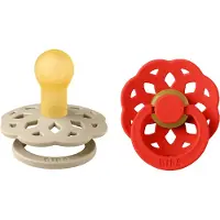 BIBS Böhmen Smokker - Str. 2 - 2-pack - Rund - Vanilla/Candy Ap - - 6-18 md - Smokk