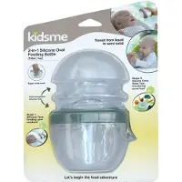 Kidsme Babyflaske/Food Feeder - 2-I-1 - 150 ml - Silikon - Grå - - OneSize - Babyflaske