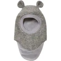 Huttelihut Balaclava - Ull/Bomull - 2-lags - Plys - Medium+ Grey - - 2-4 år (92-104) - Balaclava - dobbel