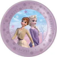 Decorata Party Plastplater - 4-pack - 21 cm - Frozen II Win - - OneSize - Tallerken