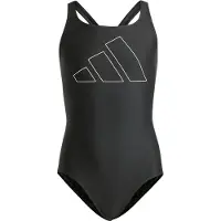 Adidas Badedrakt - BIG Barer - Svart m. Hvit - - 4 år (104) - Badetøy