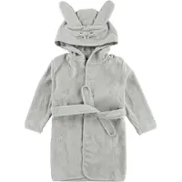 Pippi Baby Badekåpe - Grå m. Kanin - - 110/116 - Badekåpe