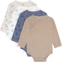 Pippi Slå-Om Bodyer I/e - 4-pack - Flint Stone - - 50 - Langermet Body