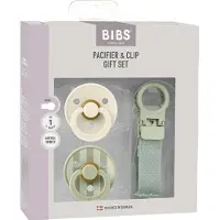 BIBS Colour Gavepakke - Smokker/Smokkesnor - Str. 1 - Sage - - 0-6 md - Smokk