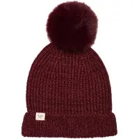 Mp Denmark Lue - Rib - Strikk - Ull/Bambus - Wine Rød m. Dusk - - 51-53 cm - Lue