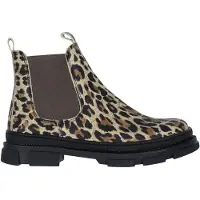 Angulus Vintersko - Beige Leo/Brown Strikk - - 40 - Vinterstøvler