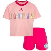 Jordan Shorts/T-skjorte - Girls Bff - Rush Rosa m. Trykk - - 5-6 år (110-116) - Shorts