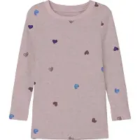 Name it Genser - Rib - Noos - NmfNutti - Polert Lilac/Hearts - - 6 år (116) - Genser