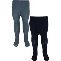 Minymo Strømpebukser - Ull - 2-pack - Dark Navy - - 128/134 - Strømpebukser