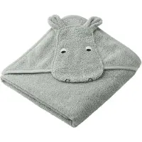 Liewood Babyhåndkle - Albert - Flodhest Dove Blue - - OneSize - Babyhåndkle