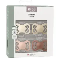 BIBS Supreme+ Smokker - Str. 2 - 4-pack - Symmetrisk - Blush/Ivo - - 6-18 md - Smokk