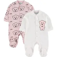 Emporio Armani Jumpsuit - 2-pack - Rosa/Hvit - - 1 år (80) - Jumpsuit