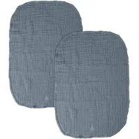 Sebra Stelleunderlag - 2-pack - Muslin - Forest Lake Blue - - OneSize - Stelleunderlag