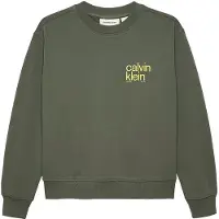Calvin Klein Collegegenser - Avslappet rygg Trykk - Timian Green - - 10 år (140) - Collegegenser