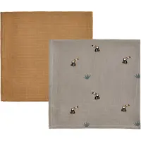 OYOY Stoffklutene - 70x70 cm - Tukan - 2-pack - Clay/Caramel - - OneSize - Gulpeklut