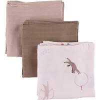 Sebra Stoffklutene - 75x75 - 3-pack - Teeny Toes - - OneSize - Gulpeklut