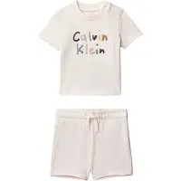 Calvin Klein Shorts Sett - T-skjorte/Shorts - Pearl - - 2 år (92) - T-skjorte